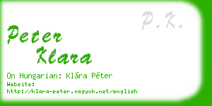 peter klara business card
