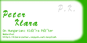 peter klara business card